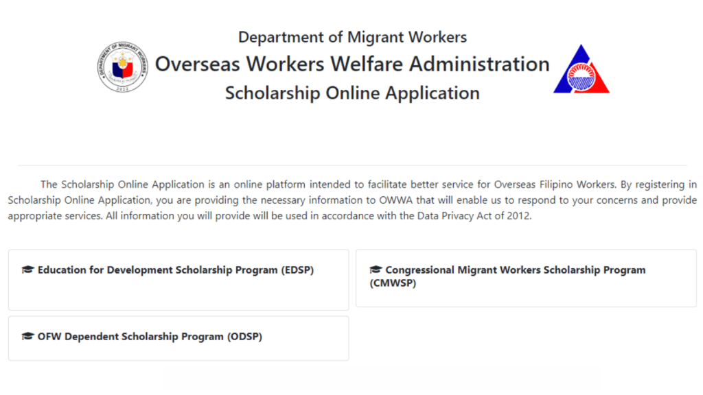 Overseas Workers Welfare Administration Scholarship Online Application