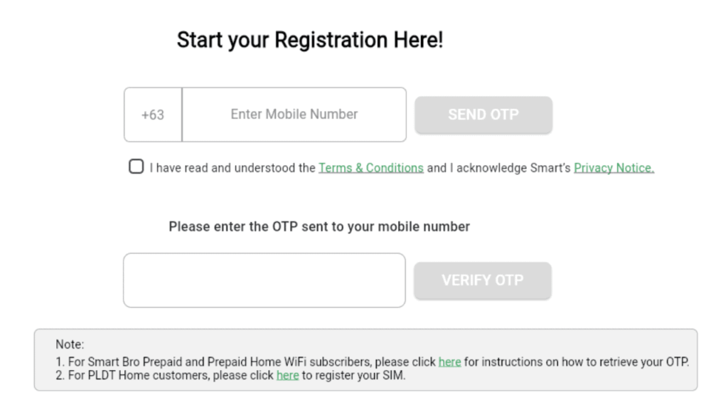 SIM Registration